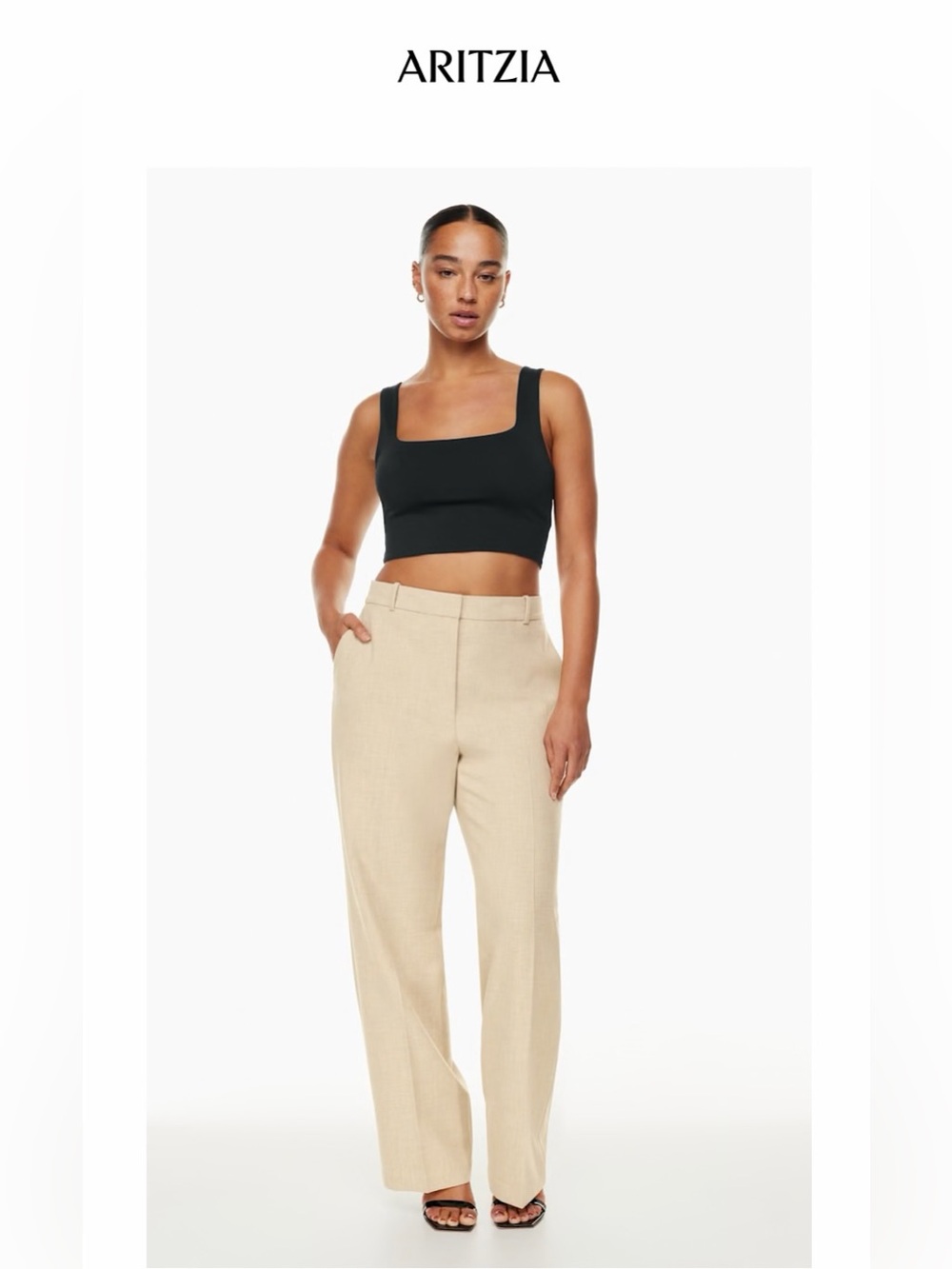 Aritzia Contour Black Square Neck Tank